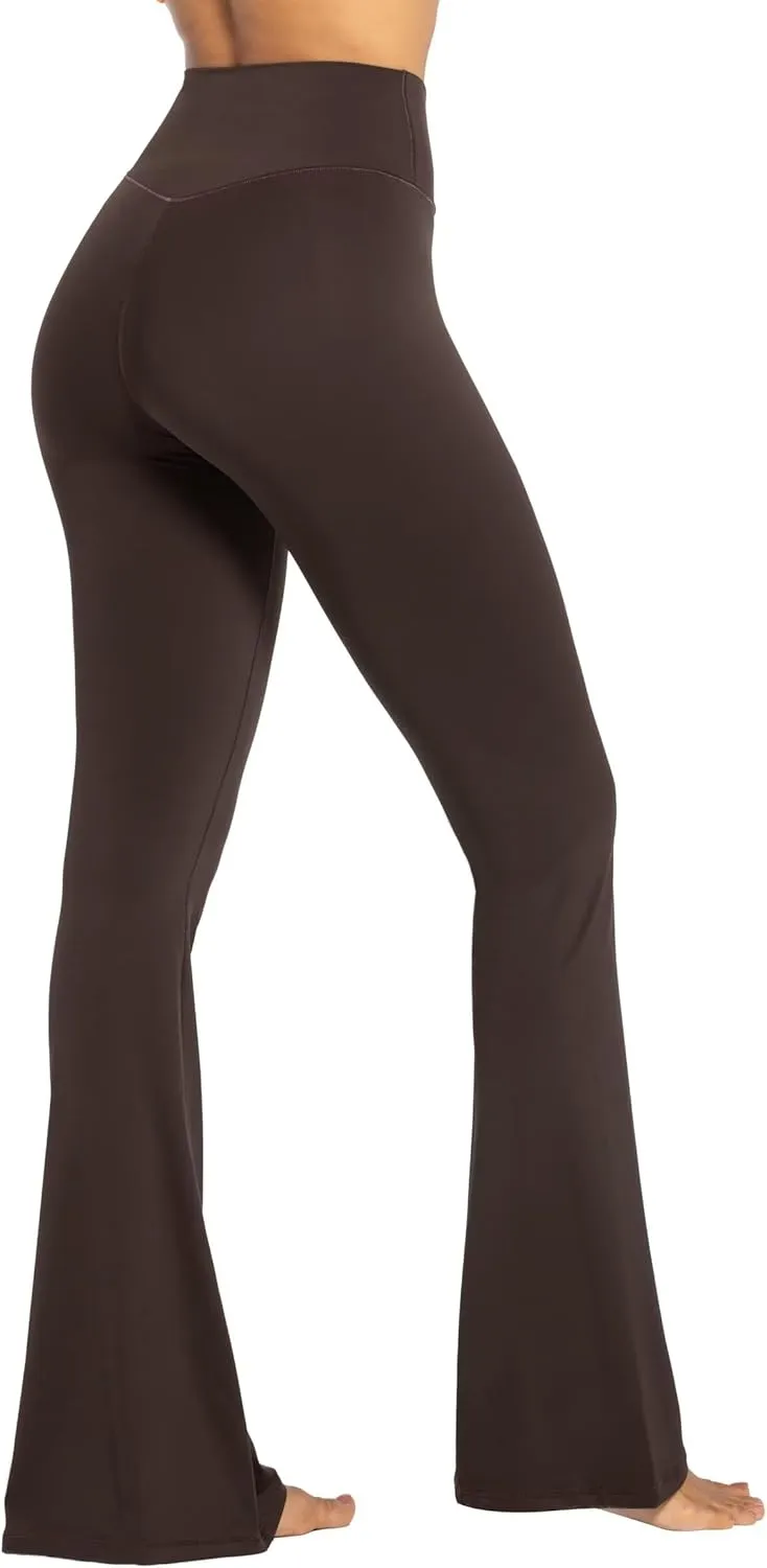 Sunzel Womens Flare Leggings No Front Seam Flare Yoga Pants with Tummy Control Crossover High Waist and Wide Leg