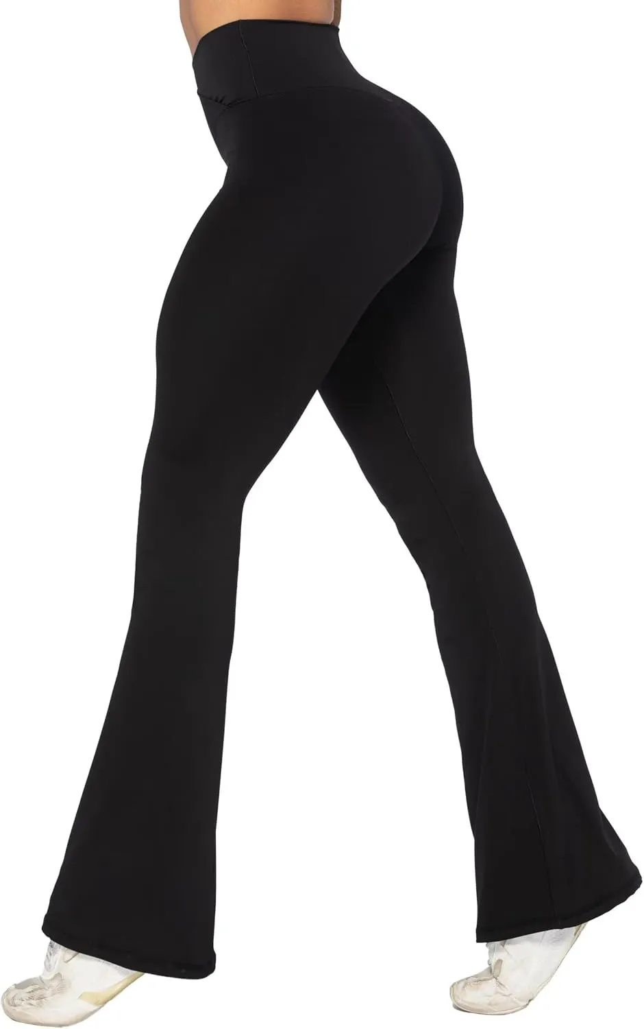 Sunzel Womens Flare Leggings No Front Seam Flare Yoga Pants with Tummy Control Crossover High Waist and Wide Leg