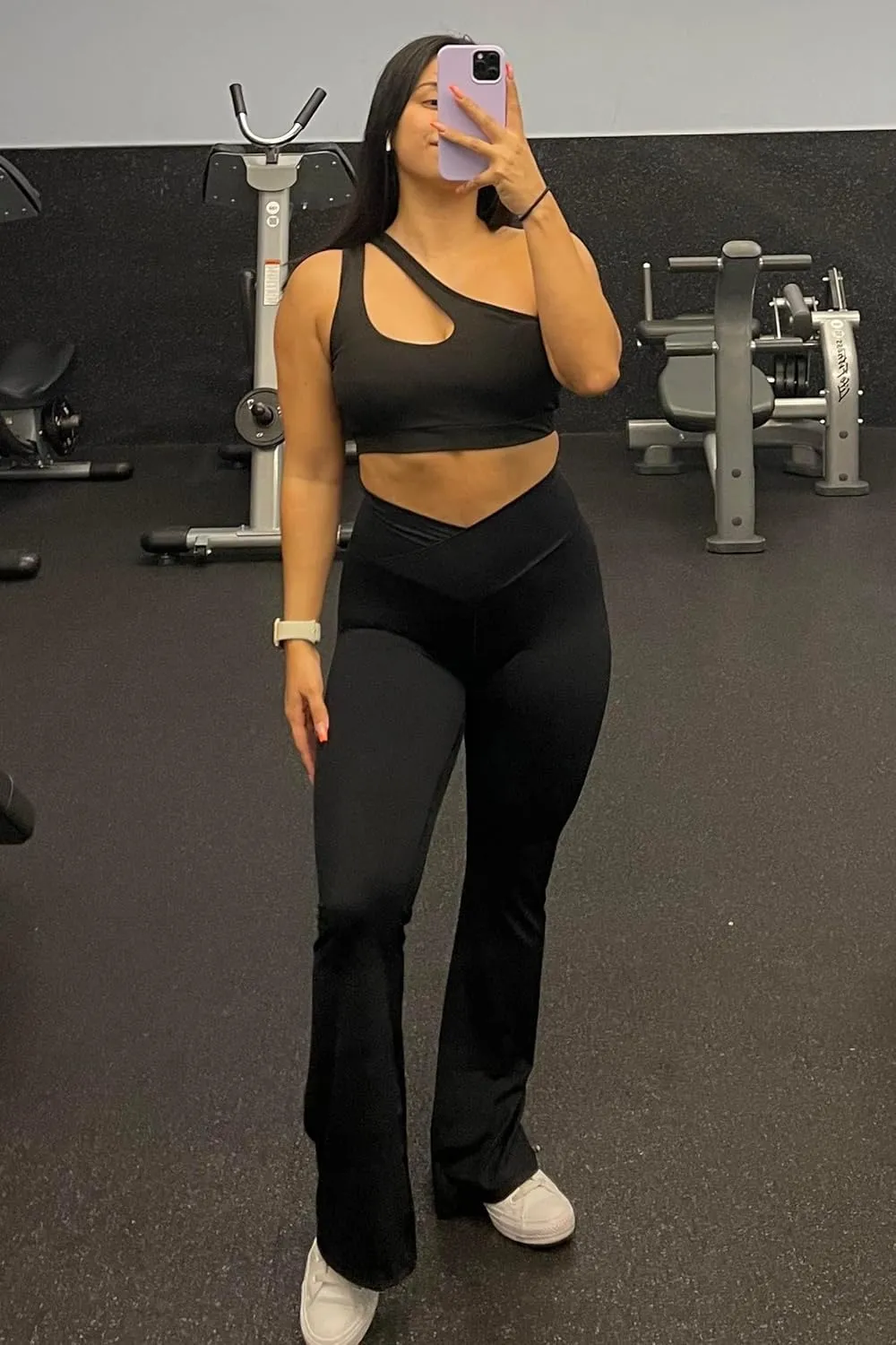 Sunzel Womens Flare Leggings No Front Seam Flare Yoga Pants with Tummy Control Crossover High Waist and Wide Leg