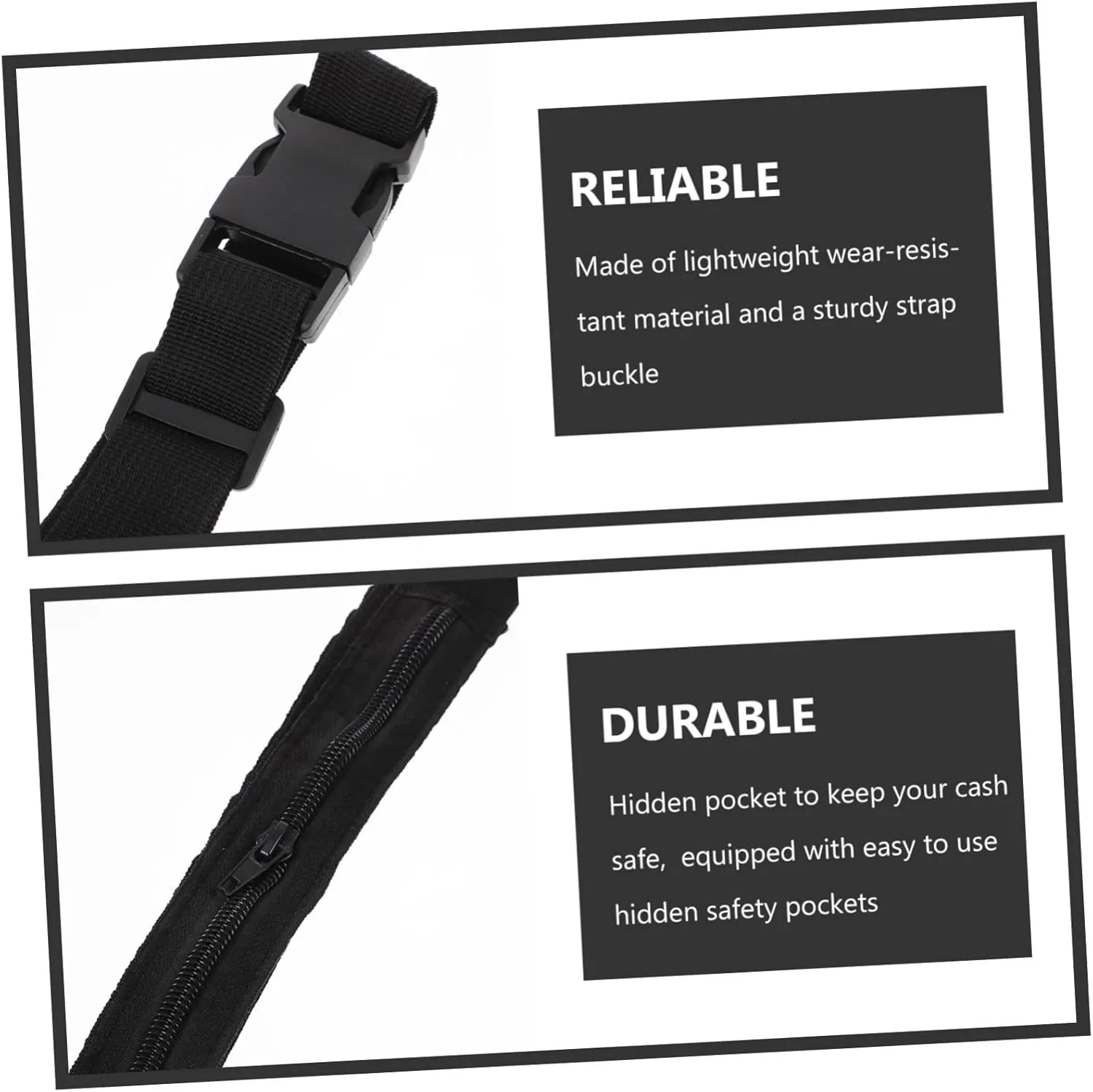 SUPVOX 2pcs Money Hiding Belt Travel Money Belt Waist Bag Para Hombres Womens Wallet Money Belts for