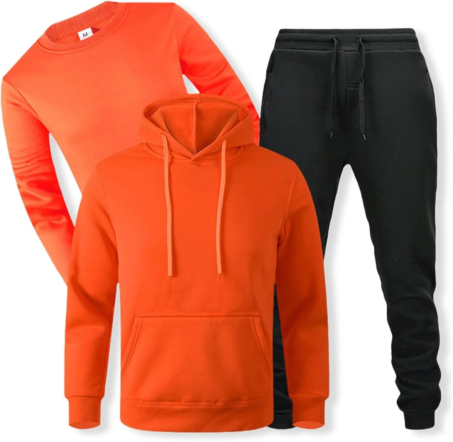 Sweatsuits for Men 3 Piece Heavyweight Fashion Hoodies, Long Sleeve Basic Tops and Jogger Sweatpants Outfits Tracksuits