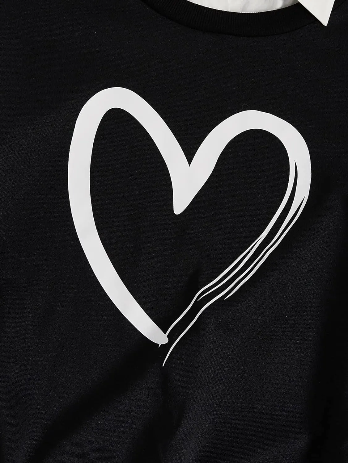 SweatyRocks Women's Contrast Collar Drop Shoulder Casual Long Sleeve Pullover Sweatshirt Tops