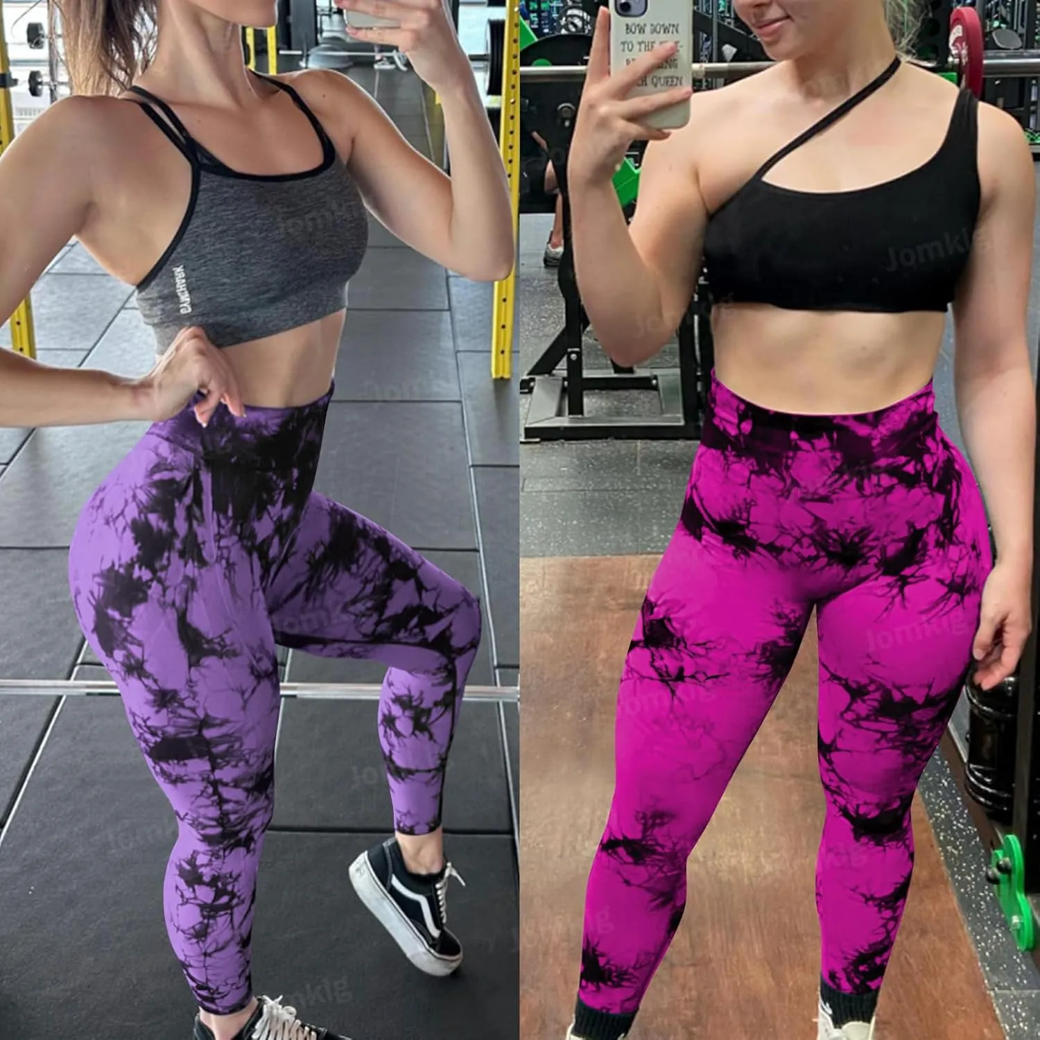 Tie Dye Seamless Leggings for Women High Waist Workout Yoga Pants Scrunch Butt Lifting Compression Tights