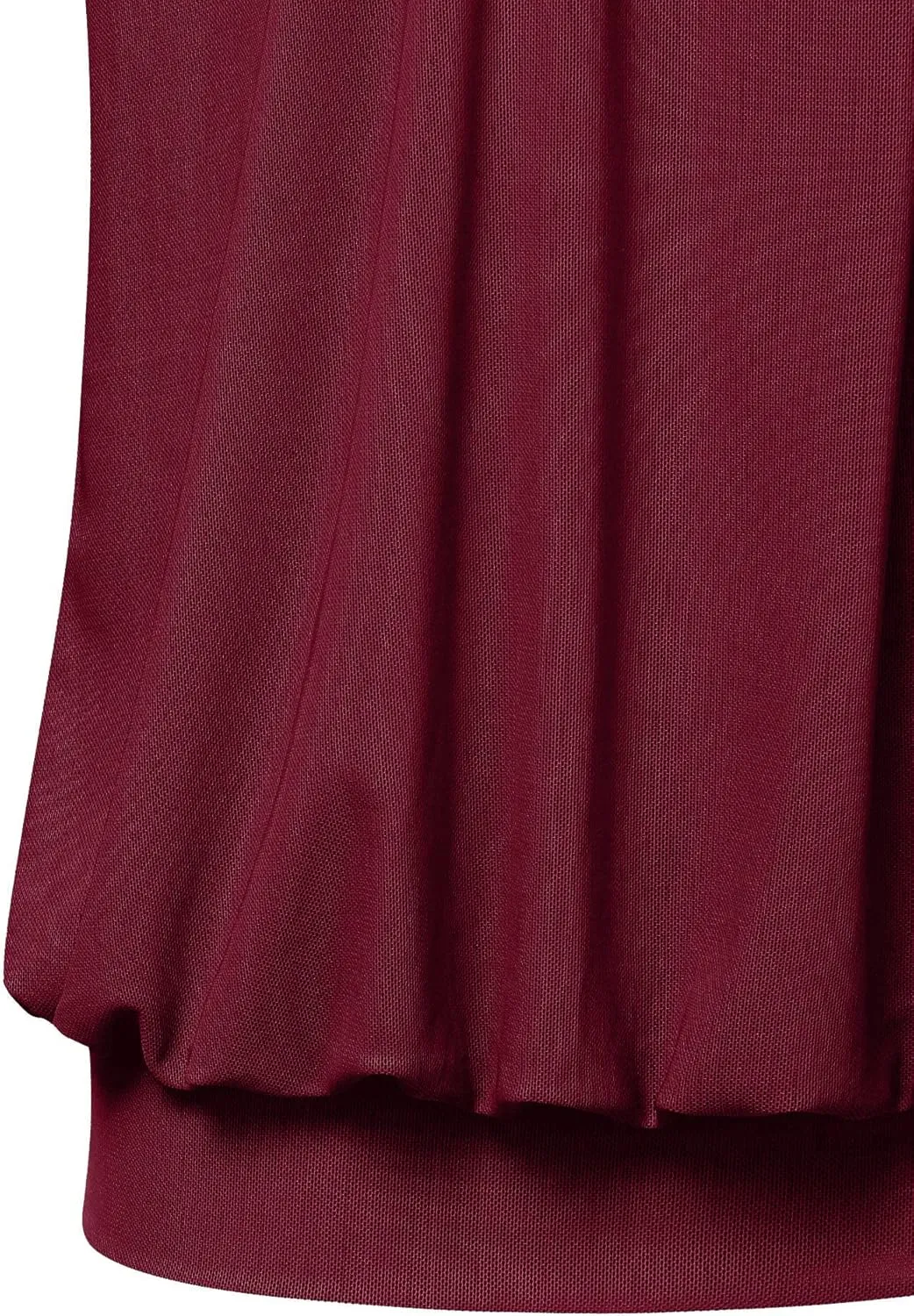 Timeson Women's Long Sleeve Scoop Neck Pleated Front Fitted Blouse Tops