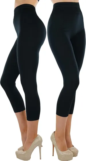 ToBeInStyle Womens Capri Length Seamless Lightweight Stretch Leggings