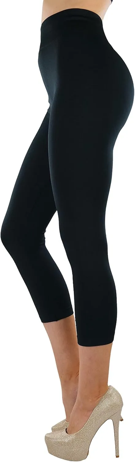 ToBeInStyle Womens Capri Length Seamless Lightweight Stretch Leggings