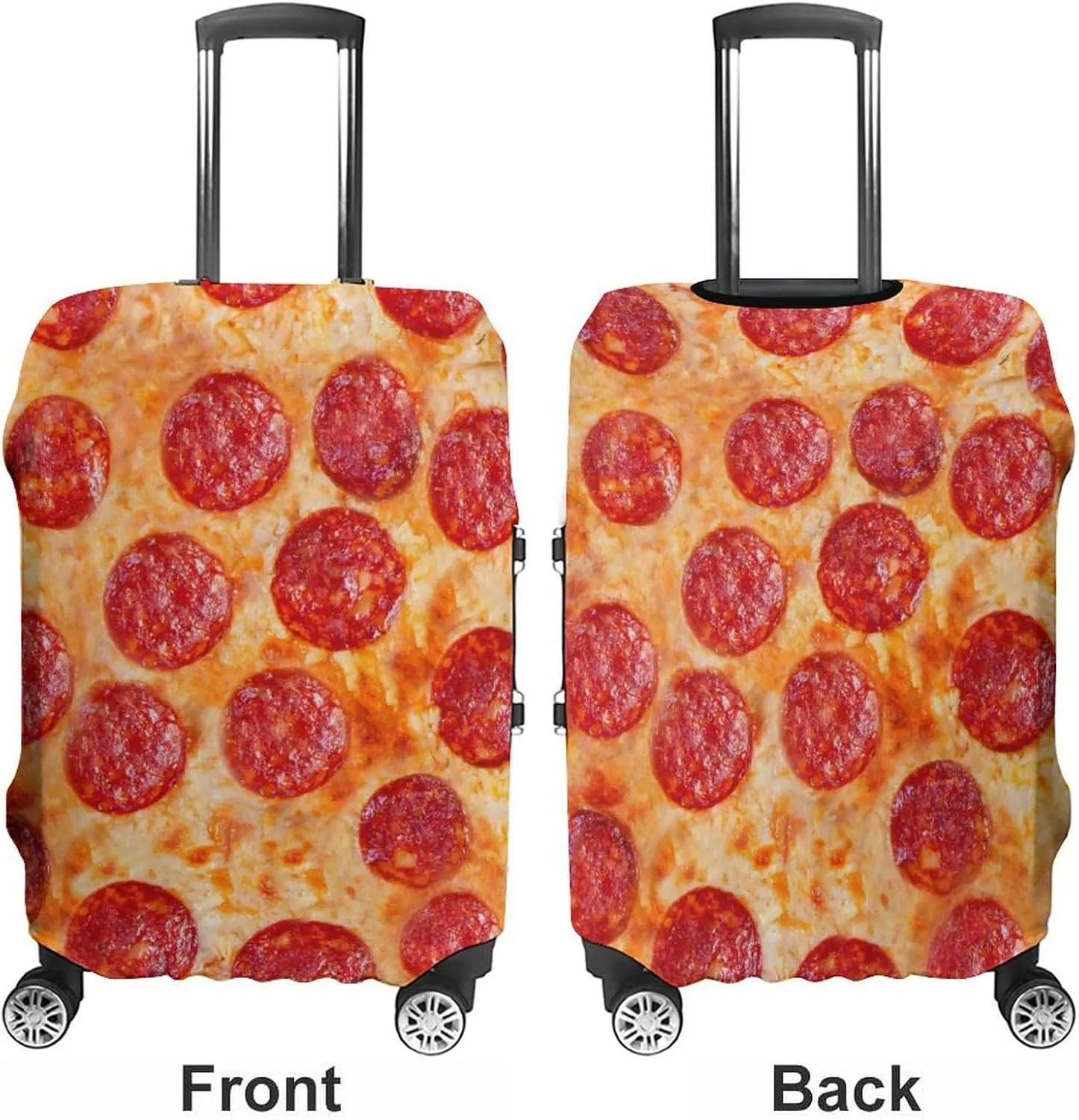 Travel Luggage Cover Pizza, Washable Luggage Suitcase Covers, Travel Luggage Sleeve Protector for Wheeled Suitcase, Travel Accessories, S