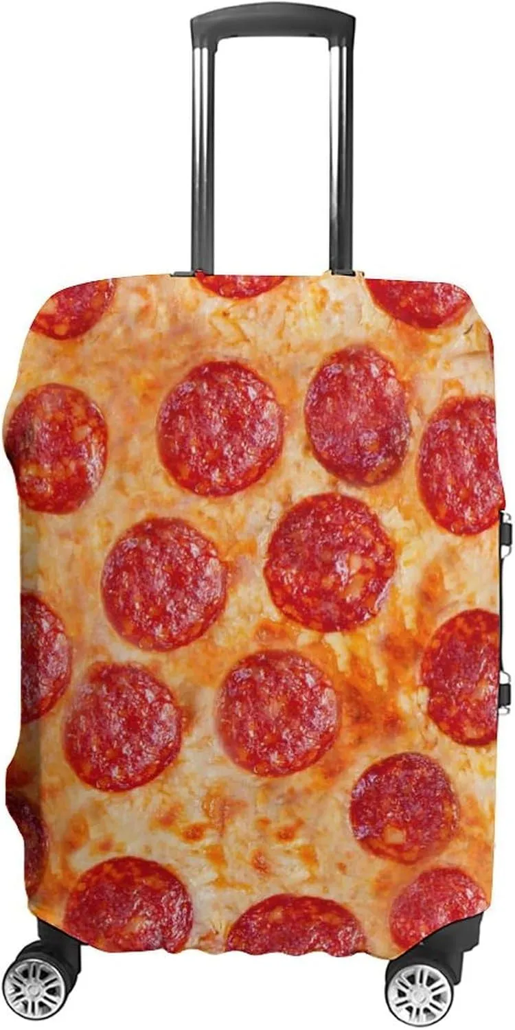 Travel Luggage Cover Pizza, Washable Luggage Suitcase Covers, Travel Luggage Sleeve Protector for Wheeled Suitcase, Travel Accessories, S