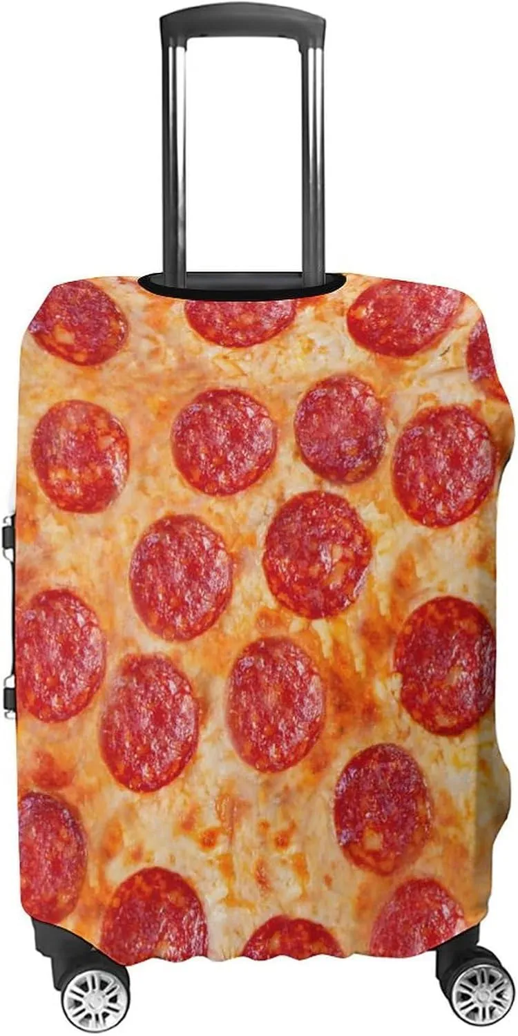 Travel Luggage Cover Pizza, Washable Luggage Suitcase Covers, Travel Luggage Sleeve Protector for Wheeled Suitcase, Travel Accessories, S