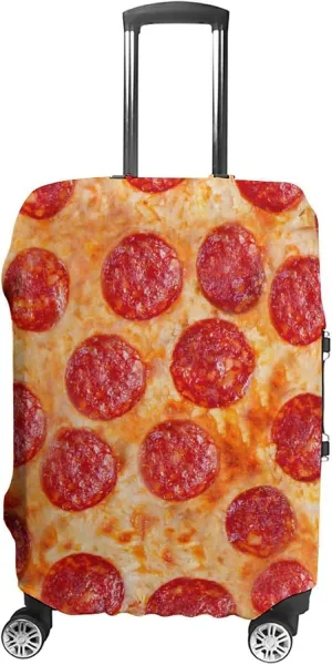 Travel Luggage Cover Pizza, Washable Luggage Suitcase Covers, Travel Luggage Sleeve Protector for Wheeled Suitcase, Travel Accessories, S