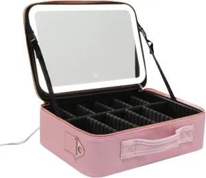 Travel Toiletry Bag for women, Portable Hanging Organizer for Travel-Sized Shampoo, Conditioner, Brushes Set, makeup Accessories, Pink