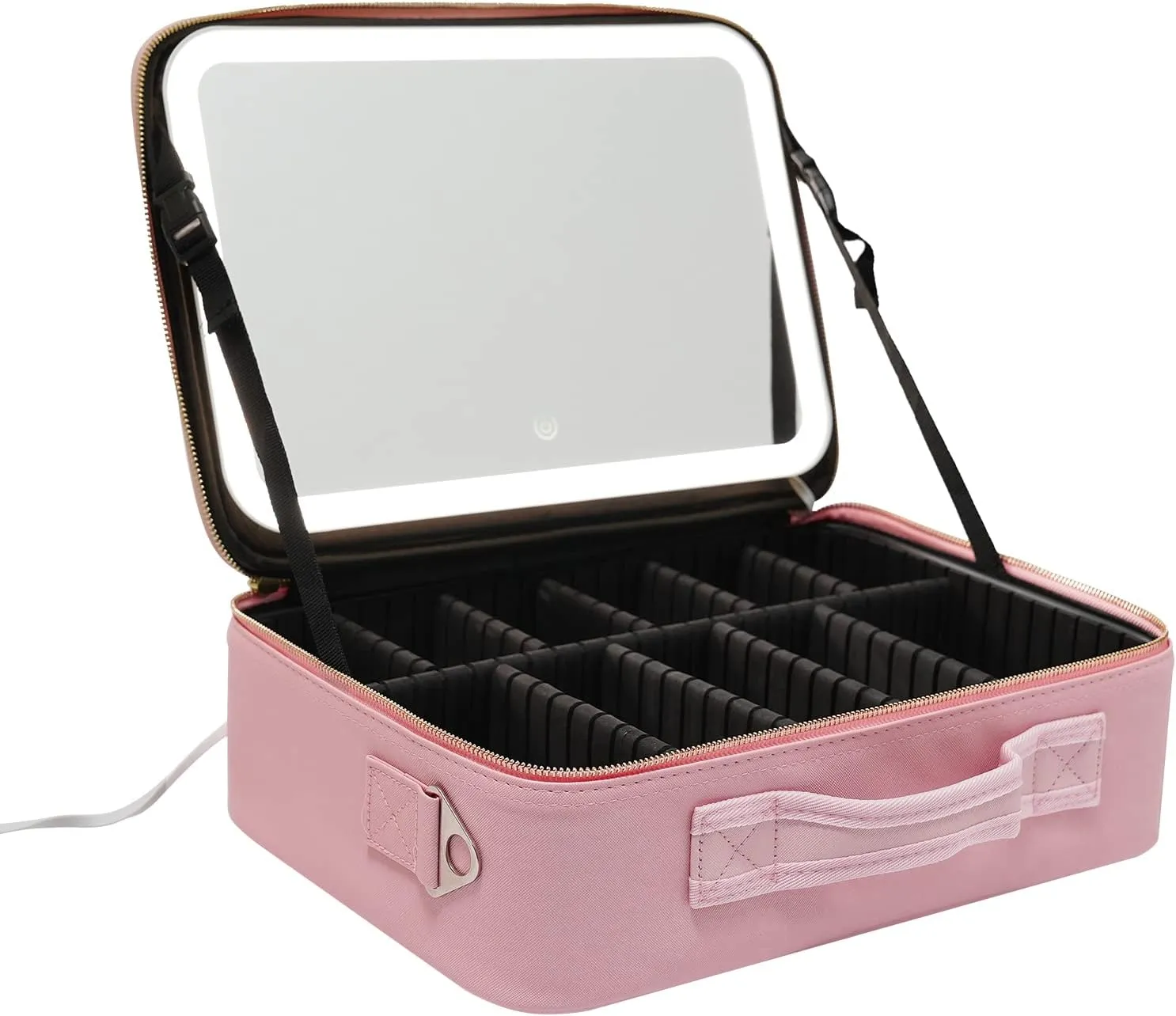 Travel Toiletry Bag for women, Portable Hanging Organizer for Travel-Sized Shampoo, Conditioner, Brushes Set, makeup Accessories, Pink