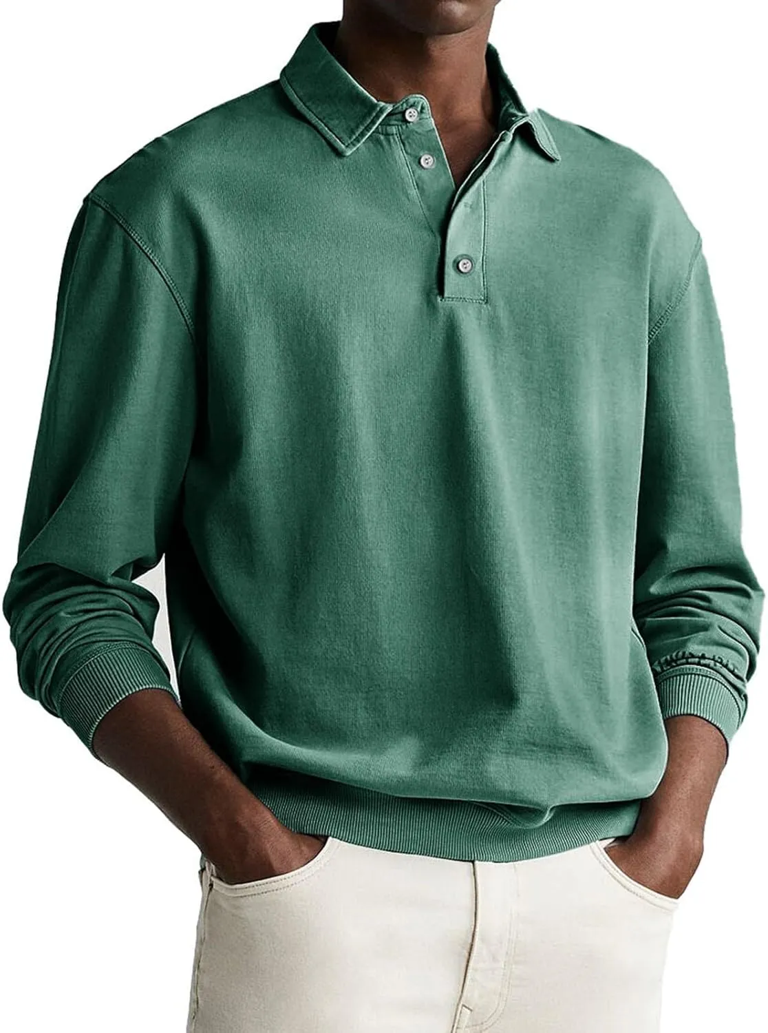 Tshirts Shirts for Men Sweater Solid Color Casual Long Sleeved Pullover Sweater Mens T Shirts Casual Stylish 2xlt