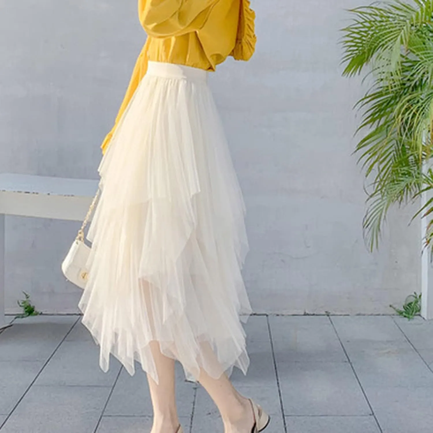 tuduoms Women's Long Tulle Tutu Skirt Teen Girls Pleated Layered Midi Skirt Sequin Flowy Maxi Skirt Dress for Wedding Party
