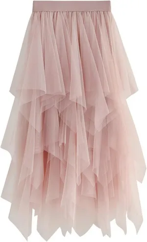 tuduoms Women's Long Tulle Tutu Skirt Teen Girls Pleated Layered Midi Skirt Sequin Flowy Maxi Skirt Dress for Wedding Party