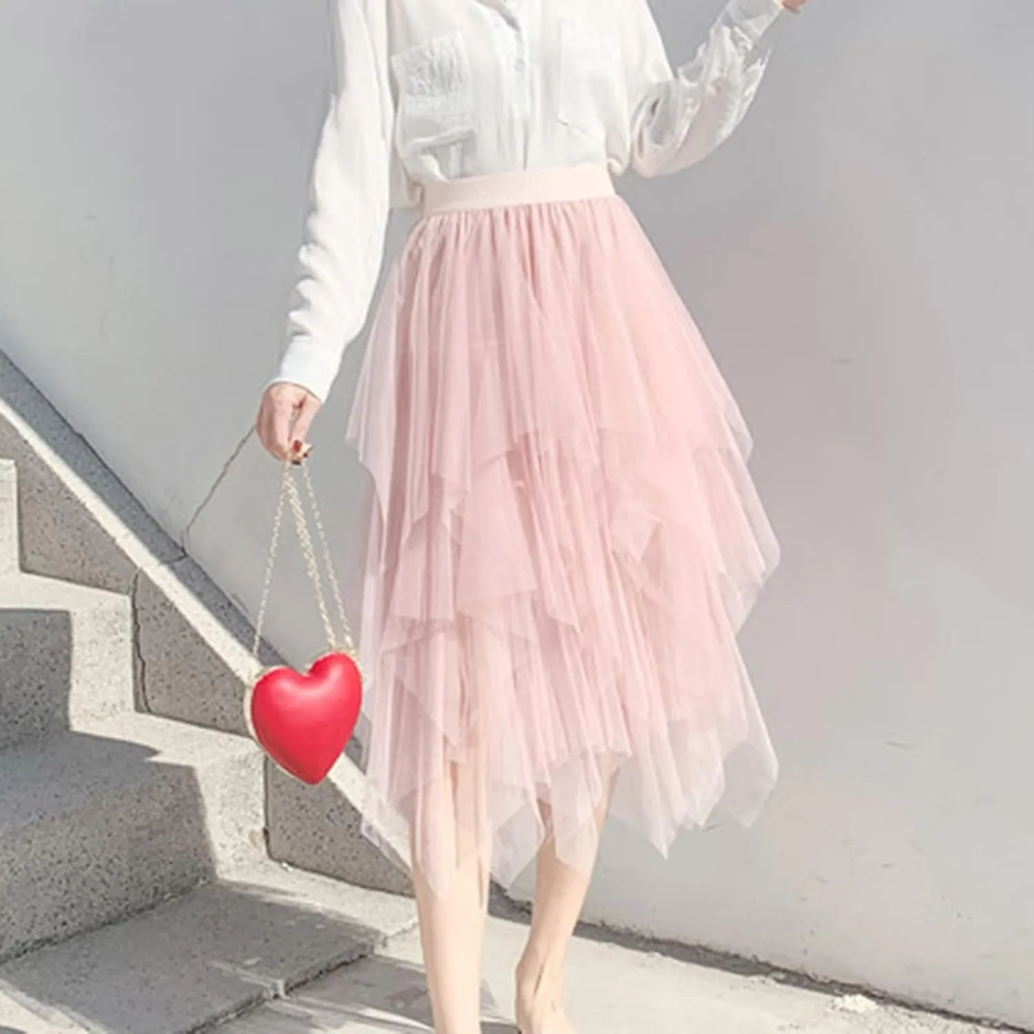 tuduoms Women's Long Tulle Tutu Skirt Teen Girls Pleated Layered Midi Skirt Sequin Flowy Maxi Skirt Dress for Wedding Party
