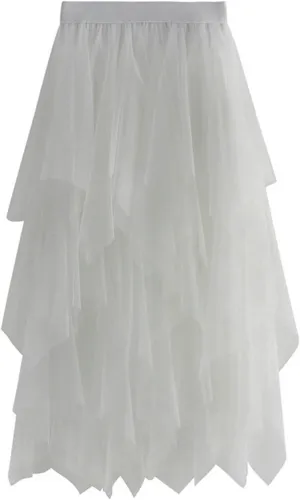 tuduoms Women's Long Tulle Tutu Skirt Teen Girls Pleated Layered Midi Skirt Sequin Flowy Maxi Skirt Dress for Wedding Party