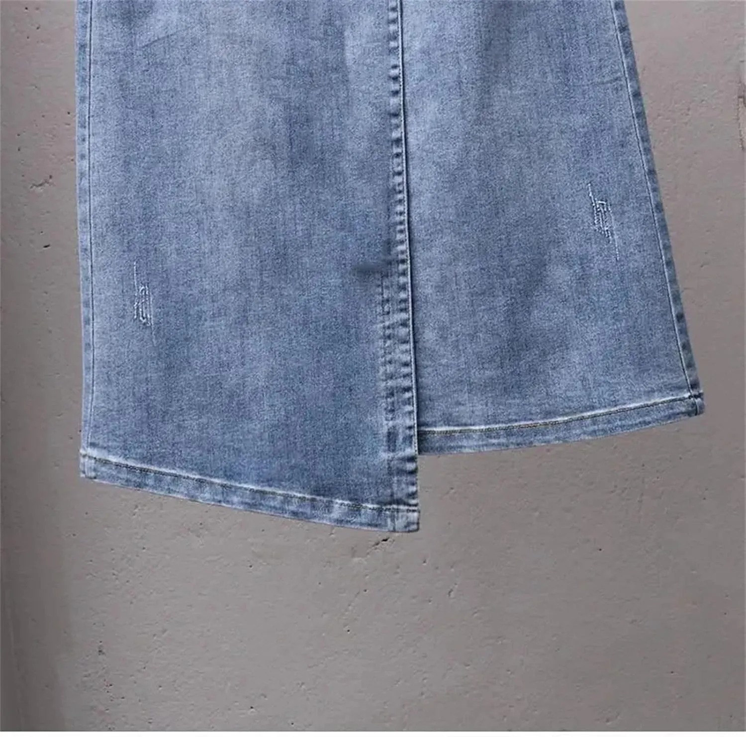 UIOKLMJH Women Casual Irregular Denim Skirt Spring Elastic High Waisted A-Line Buttocks Wrapped Skirts