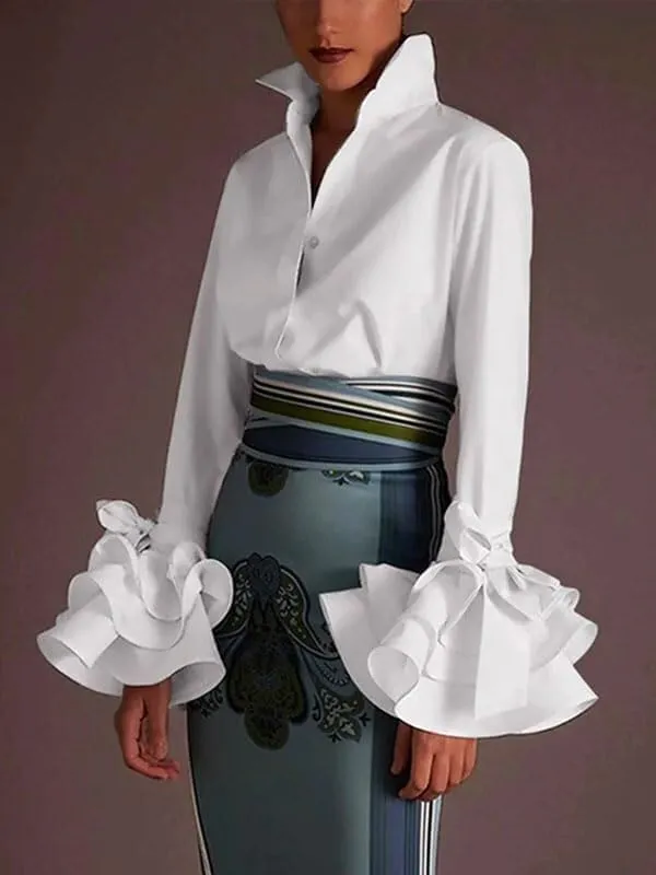 UOOZEE Womens Button Down Shirt Long Sleeve Dress Shirts Solid Work Blouse