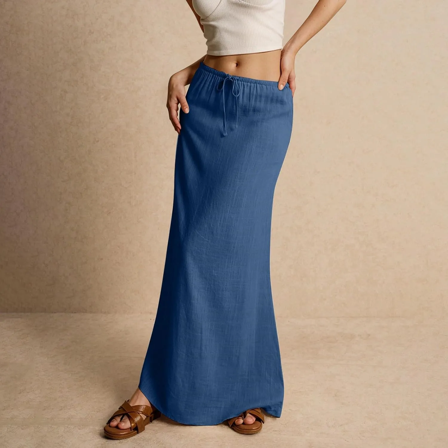 Vacation Skirts for Women, Beach Trendy Maxi Casual Solid Color Womens Skirts