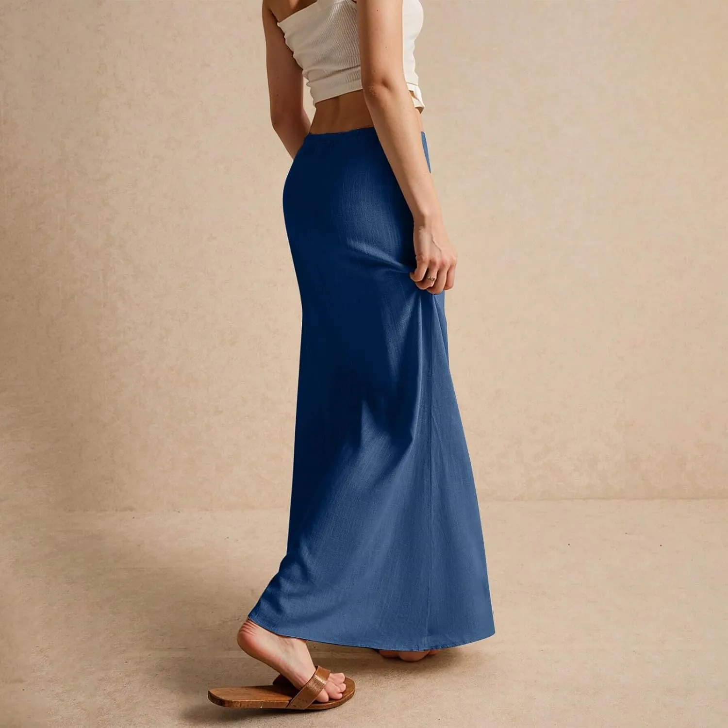 Vacation Skirts for Women, Beach Trendy Maxi Casual Solid Color Womens Skirts