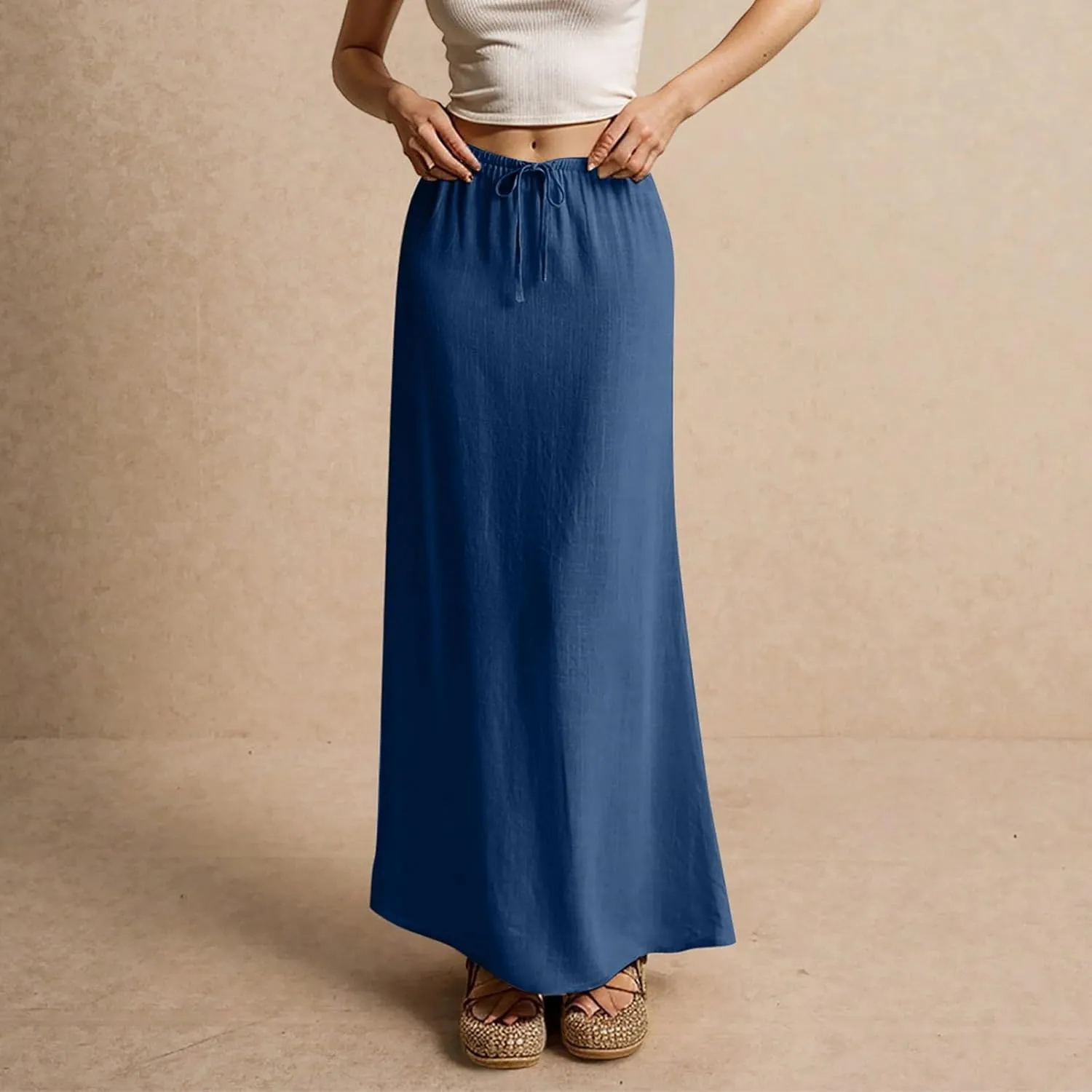 Vacation Skirts for Women, Beach Trendy Maxi Casual Solid Color Womens Skirts
