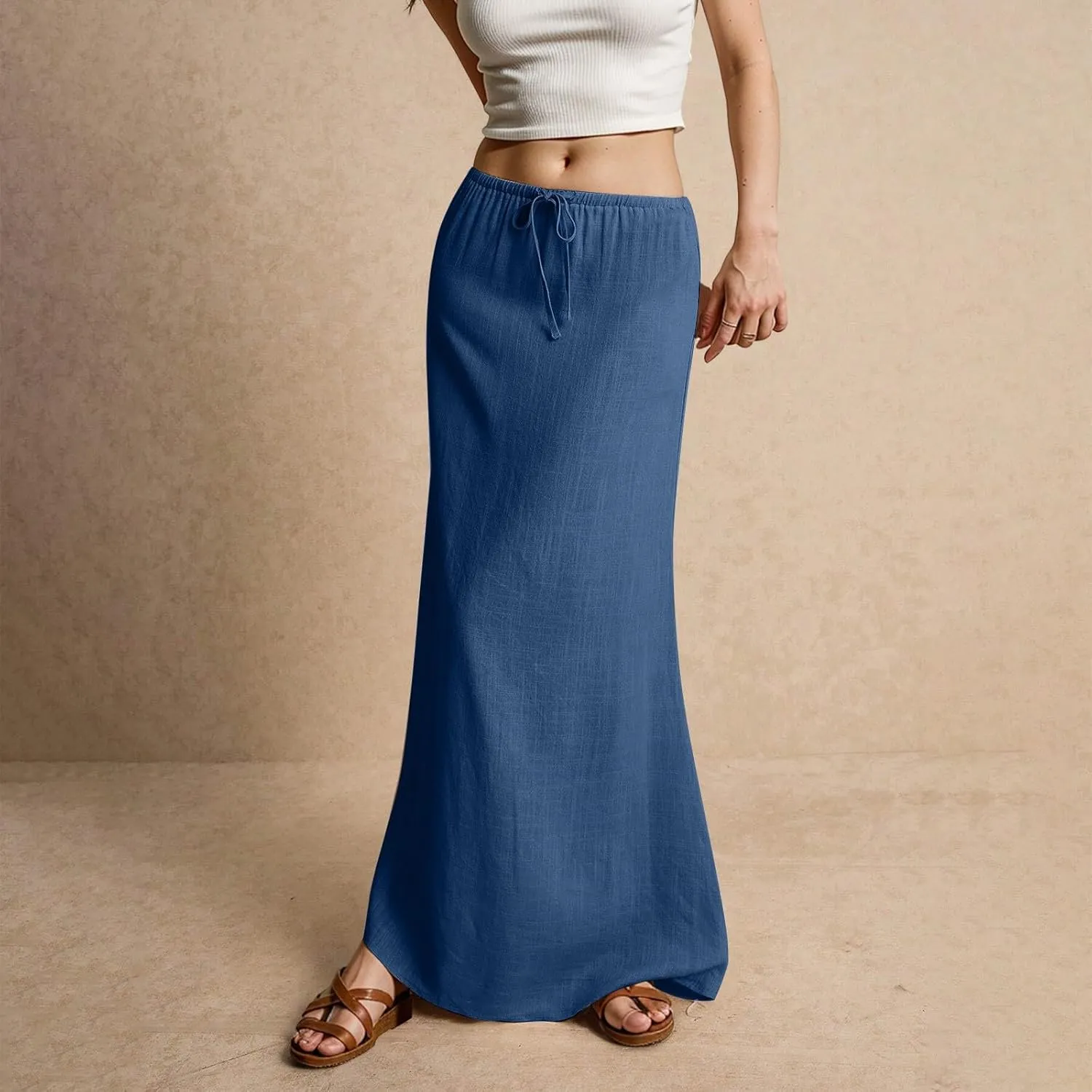 Vacation Skirts for Women, Beach Trendy Maxi Casual Solid Color Womens Skirts