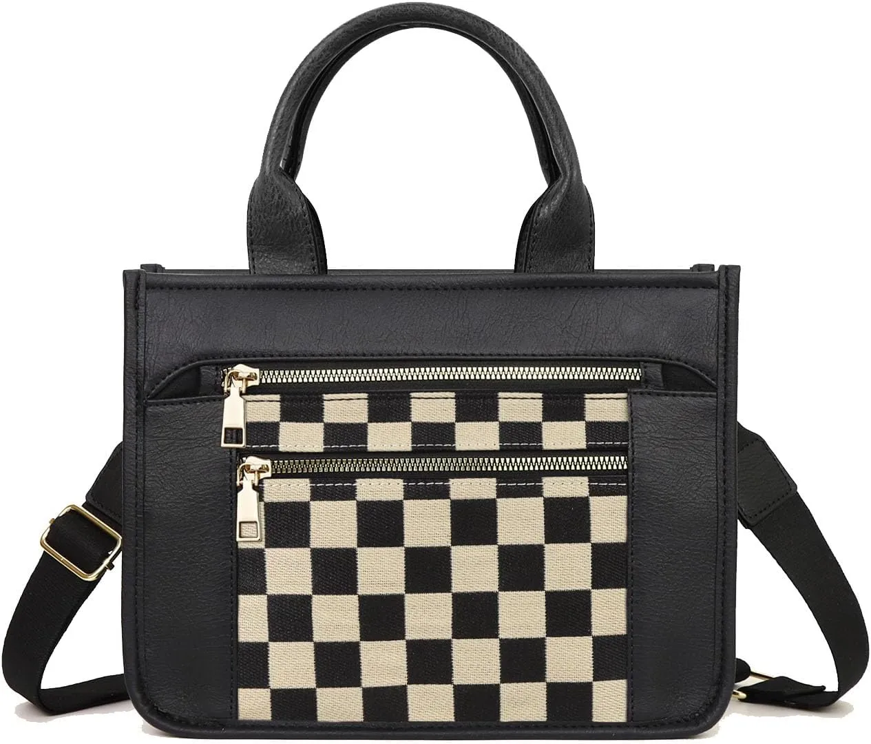 Vintage Women Leather Plaid Pattern Handbags Shoulder Satchel Tote Bags Casual Travel Work Bag Top Handle Crossbody Bags