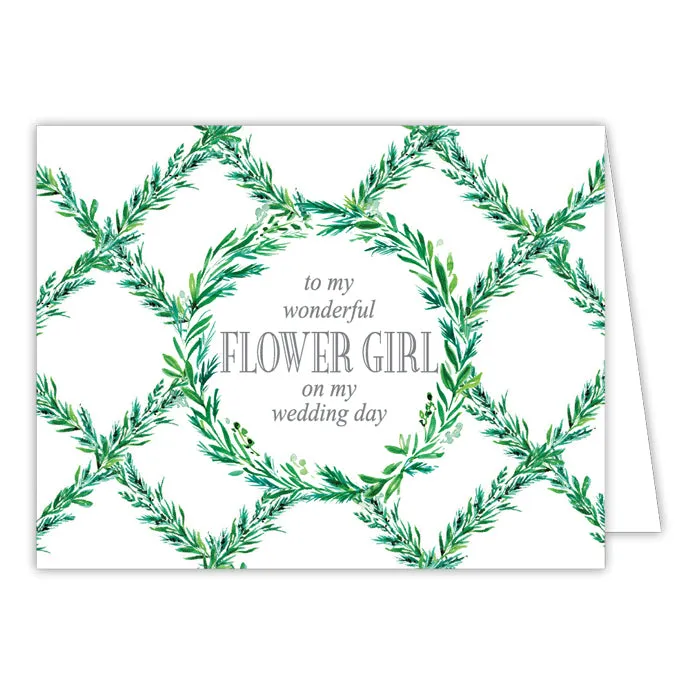 Wedding Greenery-Flower Girl Bridal Greeting Card