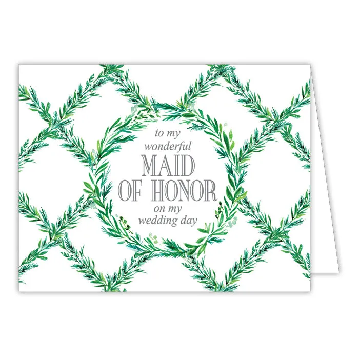 Wedding Greenery-Maid of Honor Bridal Greeting Card