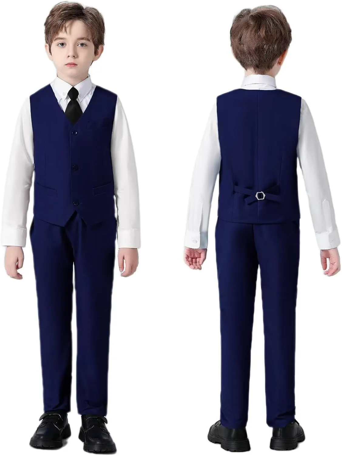 Wehilion Boys Suit Slim Fit Formal Tuxedo Suit Set for Kids Toddler Boys Teen Wedding Ring Bearer Dress Outfits