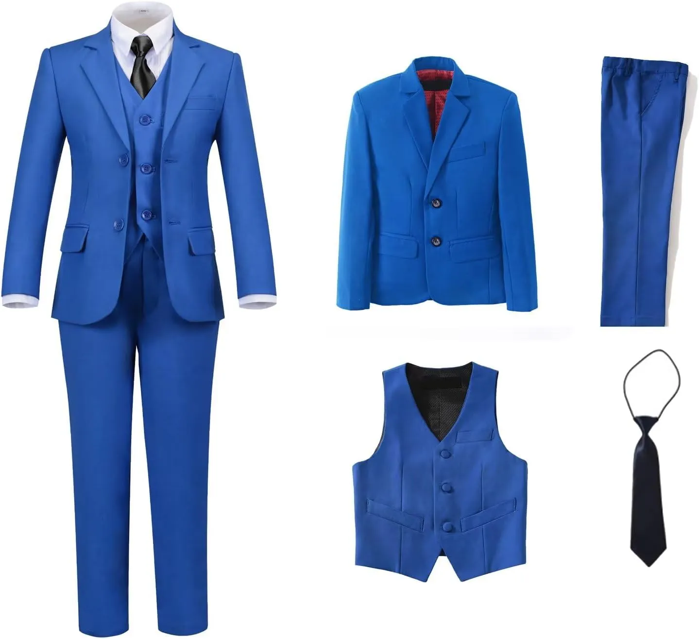 Wehilion Boys Suit Slim Fit Formal Tuxedo Suit Set for Kids Toddler Boys Teen Wedding Ring Bearer Dress Outfits