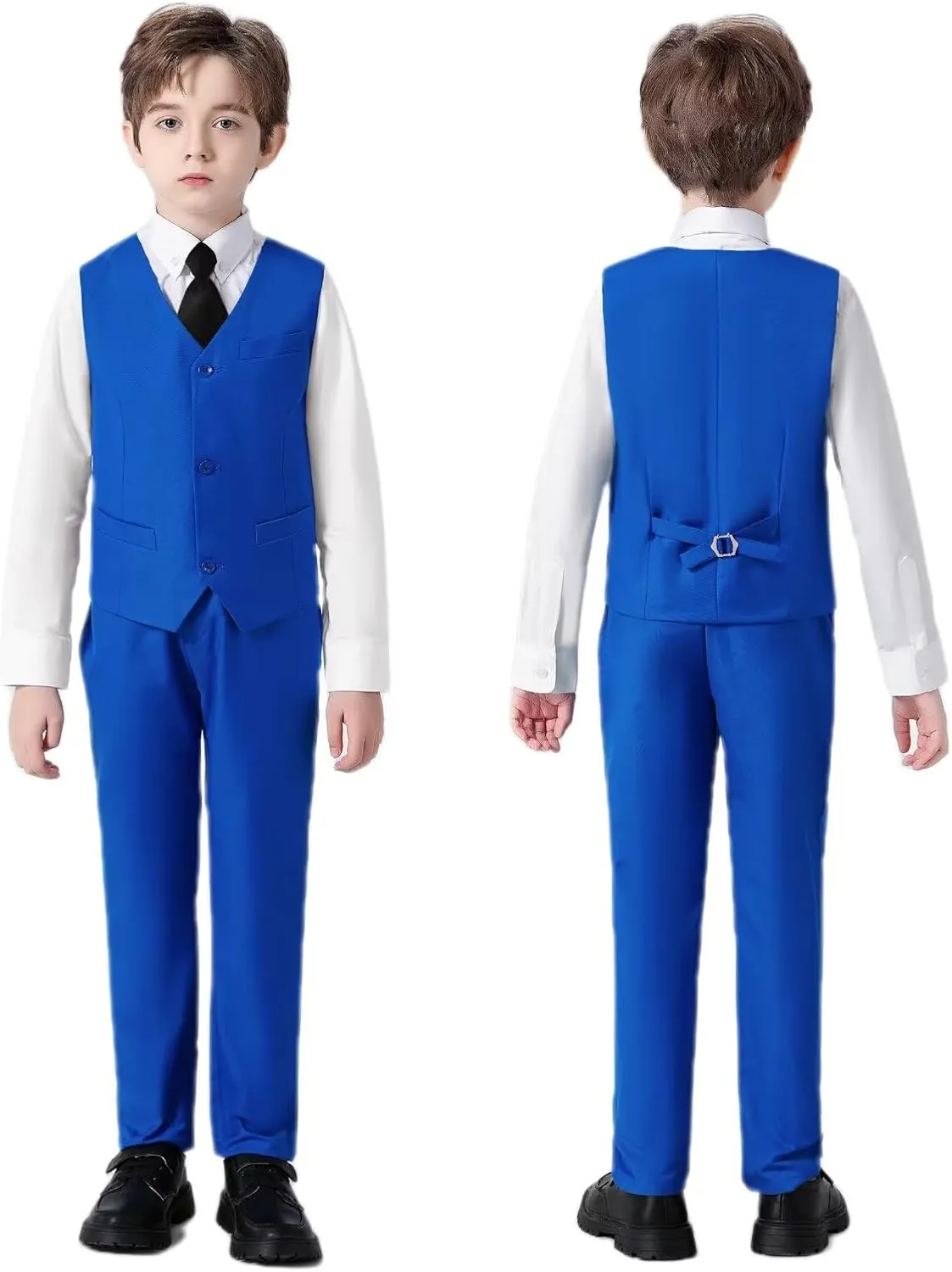 Wehilion Boys Suit Slim Fit Formal Tuxedo Suit Set for Kids Toddler Boys Teen Wedding Ring Bearer Dress Outfits