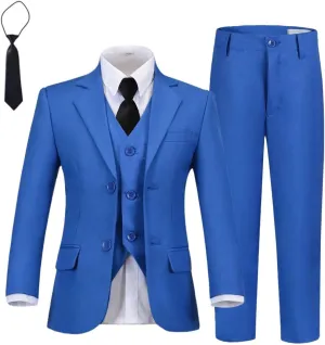 Wehilion Boys Suit Slim Fit Formal Tuxedo Suit Set for Kids Toddler Boys Teen Wedding Ring Bearer Dress Outfits
