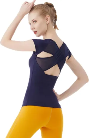 Women Short Sleeve Running Shirt Moisture Wicking Shirts Crewneck Workout T Shirts Quick Dry Running Workout Athletic Tee Top