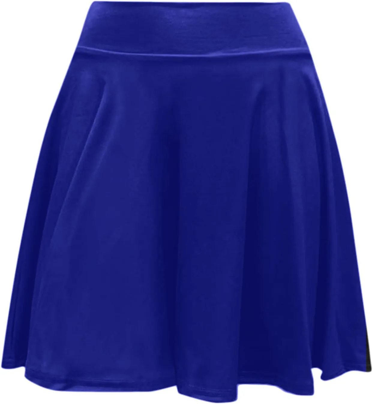 Women's Basic Mini Skirt Elastic High Waisted Casual Stretchy Pleated Skirts with Shorts A-Line Swing Short Dress