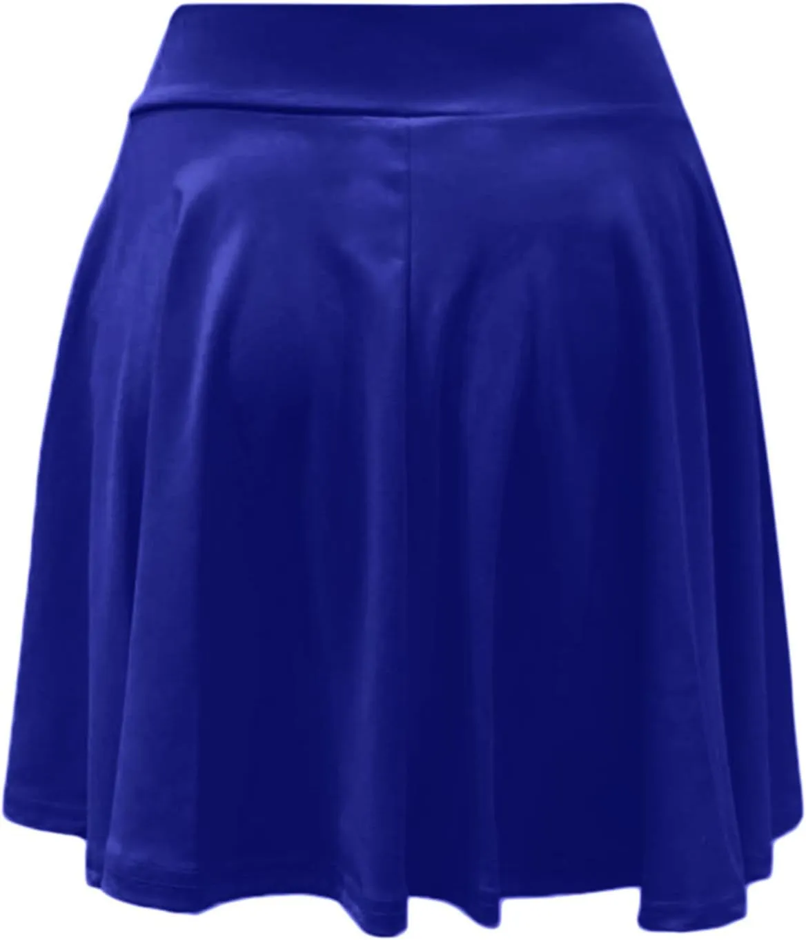 Women's Basic Mini Skirt Elastic High Waisted Casual Stretchy Pleated Skirts with Shorts A-Line Swing Short Dress