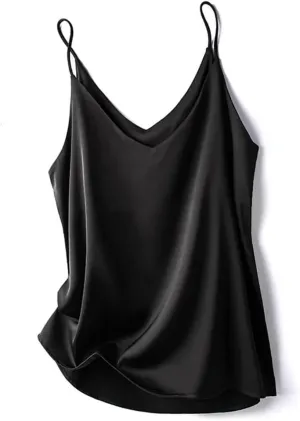 Women's Camisole Summer Real Silk Solid Color V-Neck Tank Top
