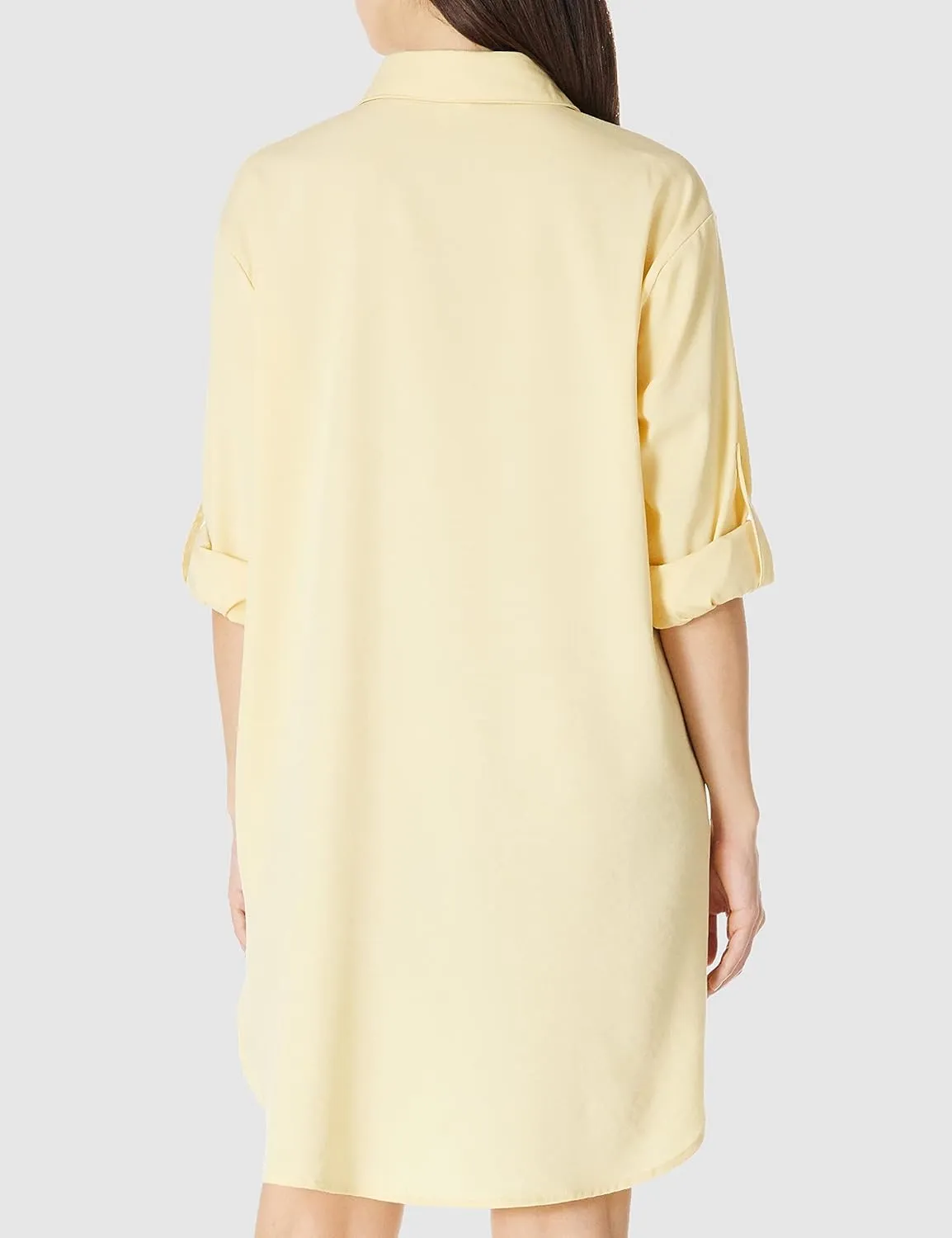 Women's Casual Cuffed Long Sleeve Button Down Shirt Dress Plus Size V Neck Tunic Blouses Tops with Pockets