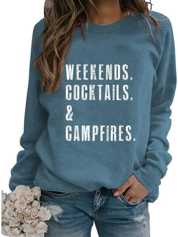 Womens Cute Camping Sweatshirt Heart Graphic Print Long Sleeve Crew Neck Lightweight Pullovers Tops Comfy Loose Shirts