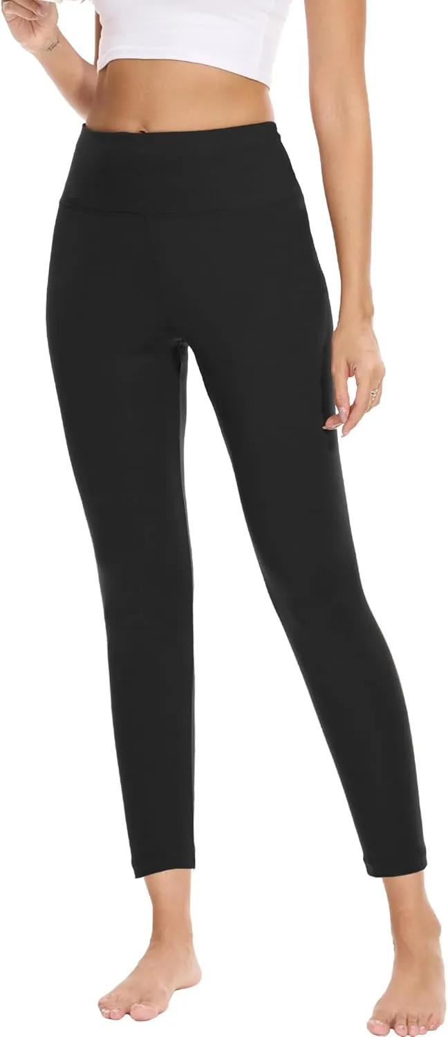 Women's High-Waisted Fitted Leggings - Ultra Soft Stretchy Basic Legging - Viscose Made from Bamboo