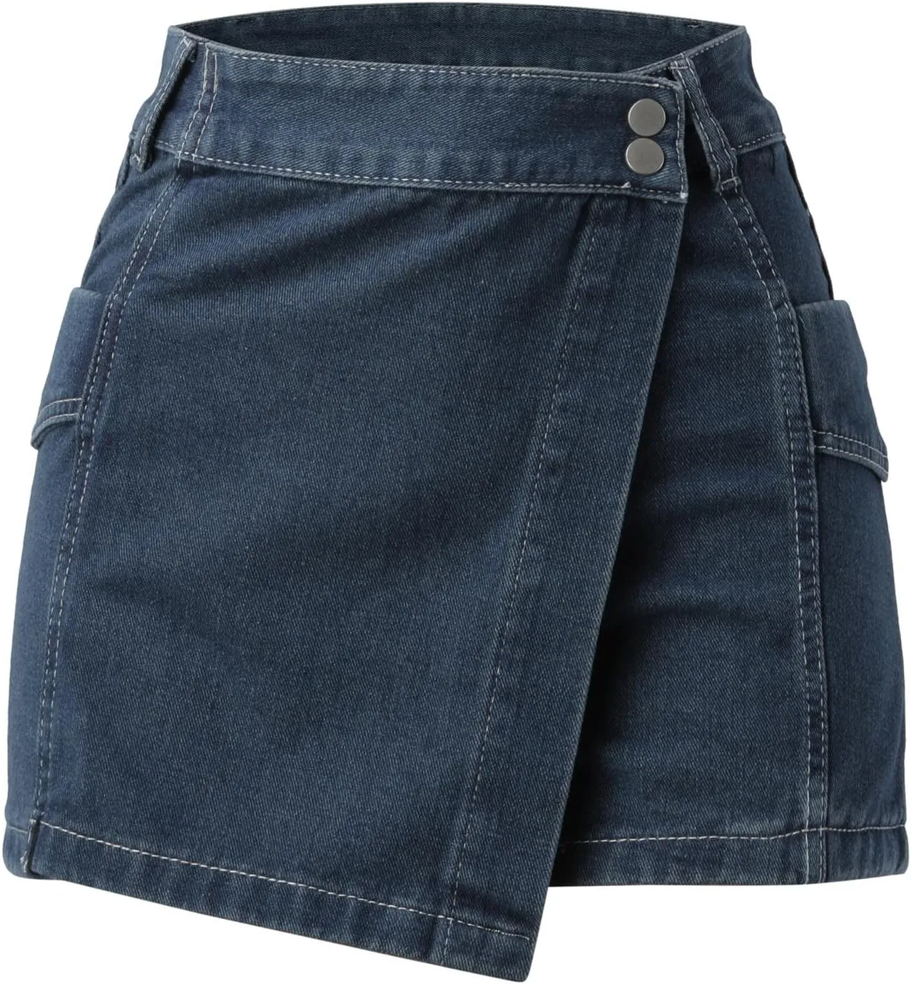Womens Mini Skirts 2024 Summer Women's Casual High Waisted A Line Skirt Button Mini Denim Skirt Casual Skirts for