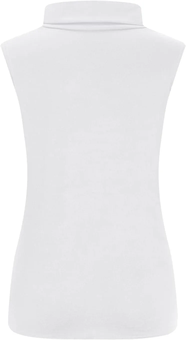 Womens Mock Neck Tank Tops Sleeveless Slim Fit Stretch Base Layer Tee Shirts Turtleneck Undershirt Tanks
