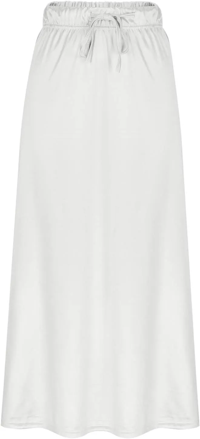 Women's Plus Size Satin Skirts 2025 Fashion Drawstring High Waisted Going Out Skorts Casual Summer Solid Loose Skirt
