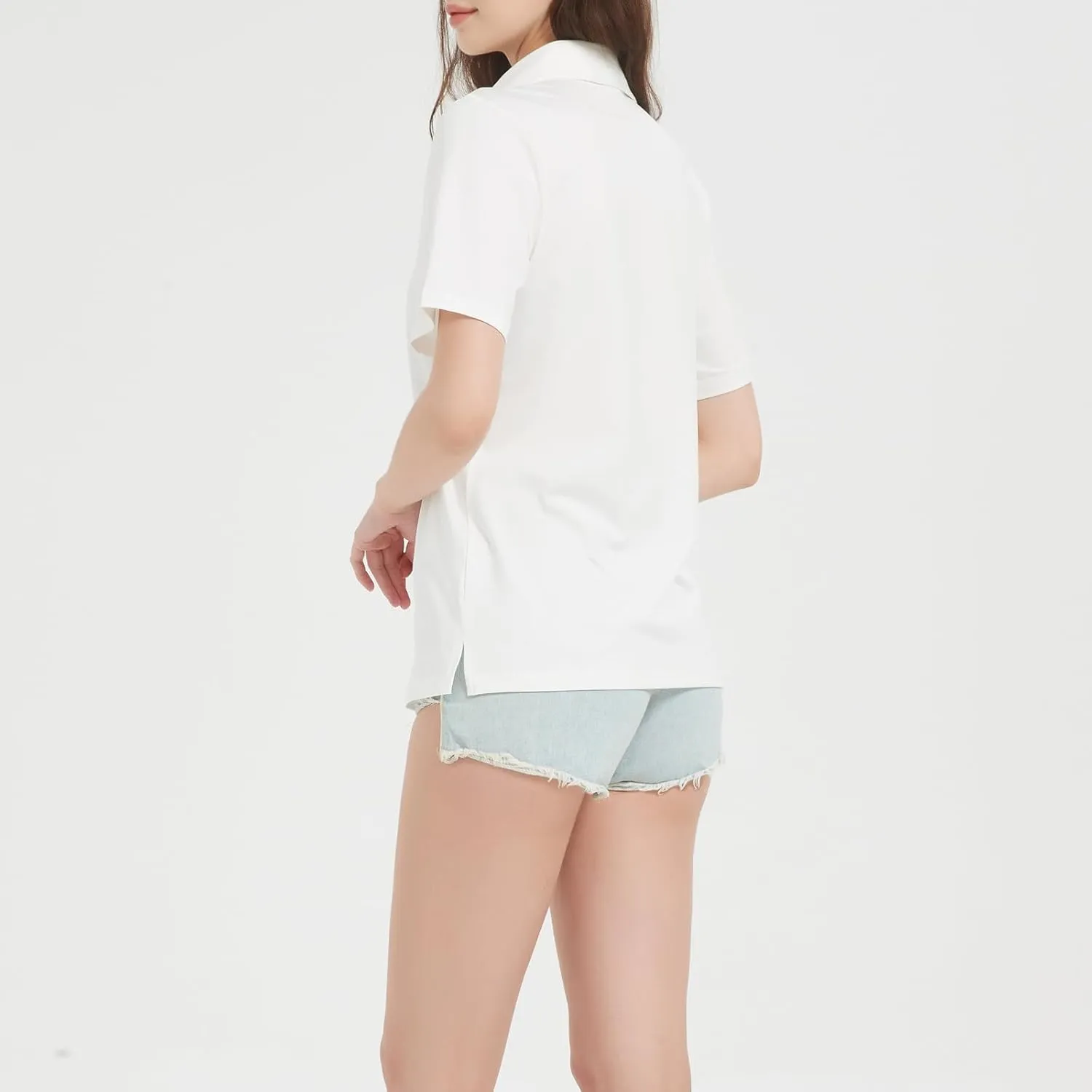 Women's Polo Shirts V Neck Short Sleeve Casual Slim Fit Summer Tee Blouses, Quick Dry Golf Shirt for Women
