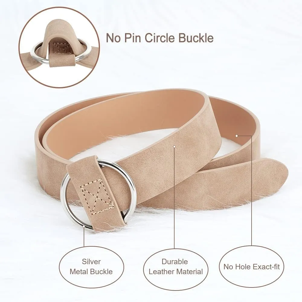 XZQTIVE Women Suede Belt Fashion Leather Belts With Silver Buckle Ladies Waist Belt For Jean Pant