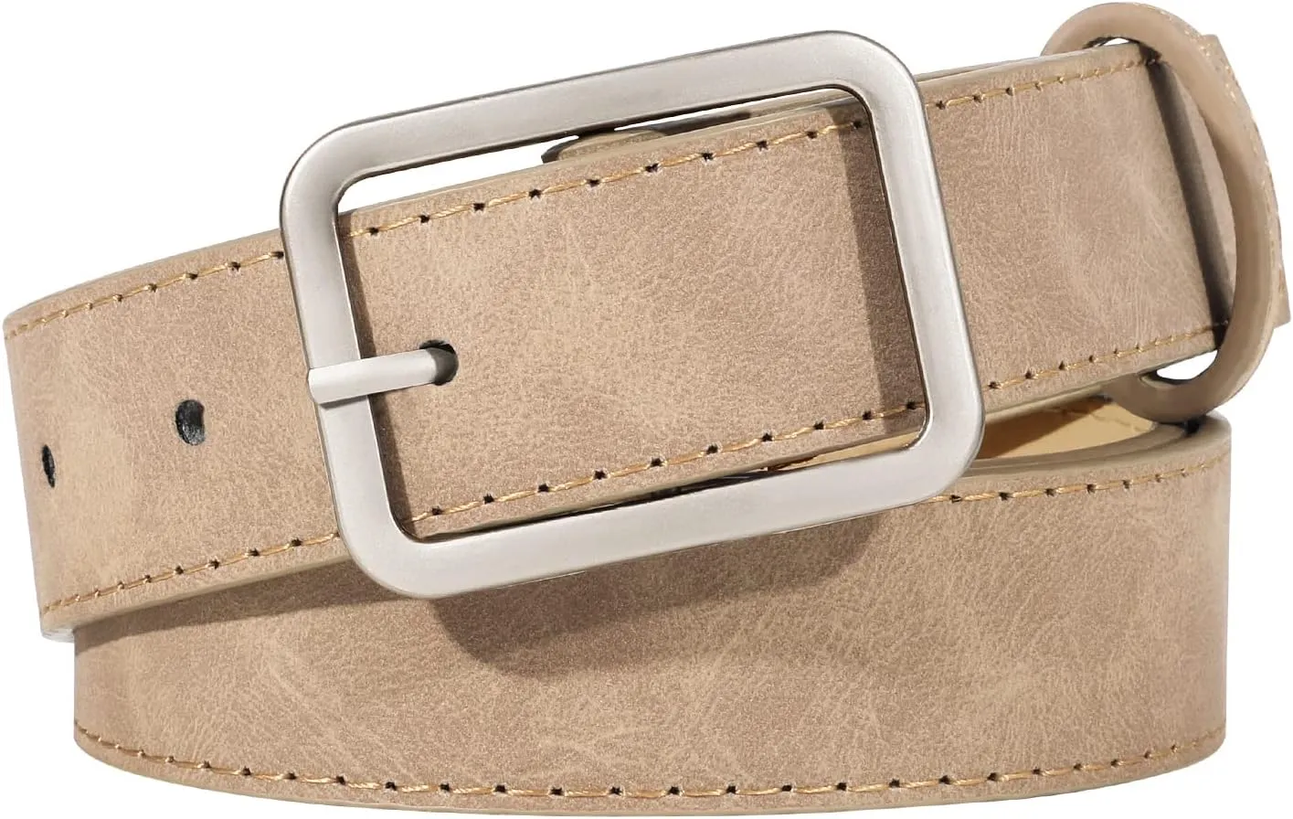 XZQTIVE Women Suede Belt Fashion Leather Belts With Silver Buckle Ladies Waist Belt For Jean Pant