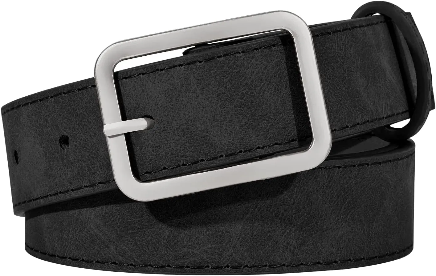 XZQTIVE Women Suede Belt Fashion Leather Belts With Silver Buckle Ladies Waist Belt For Jean Pant