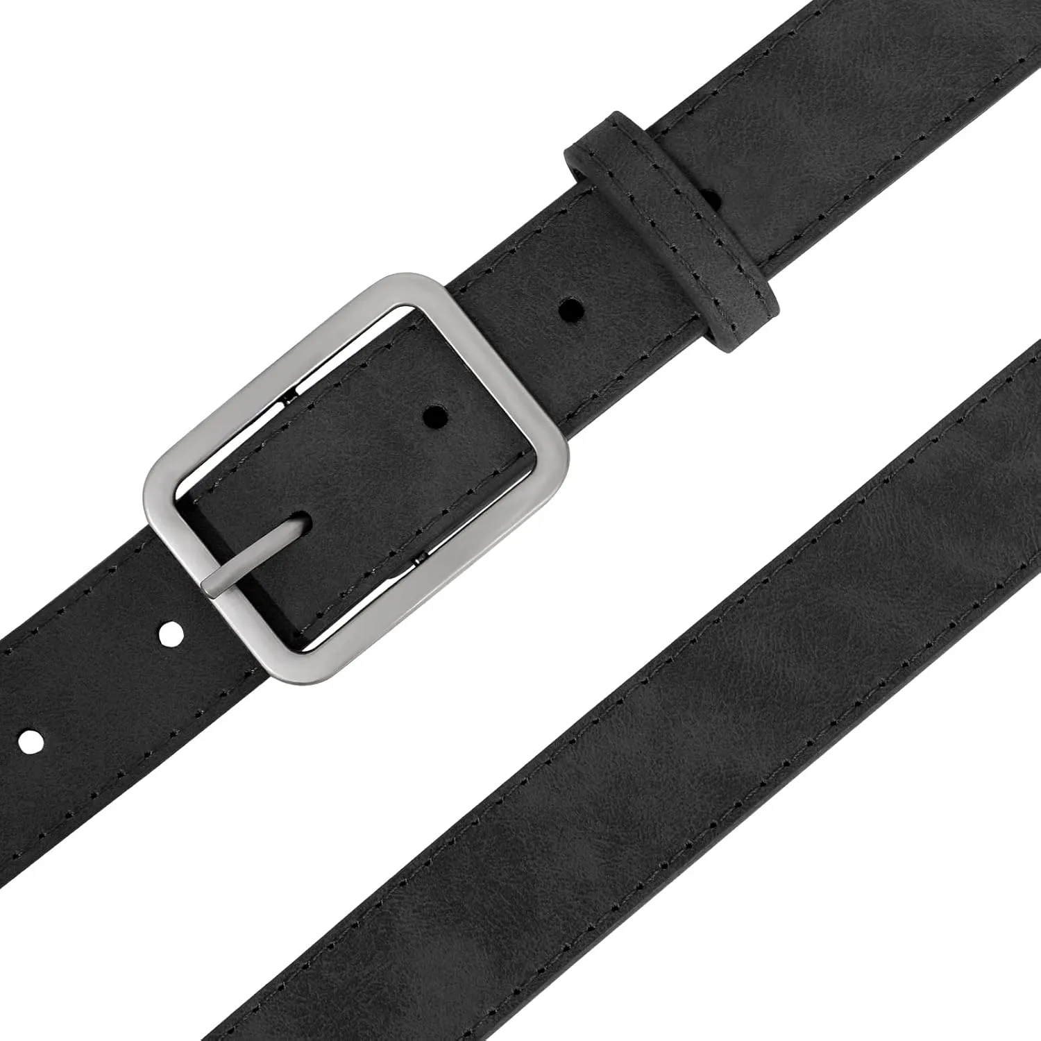 XZQTIVE Women Suede Belt Fashion Leather Belts With Silver Buckle Ladies Waist Belt For Jean Pant