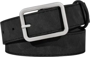 XZQTIVE Women Suede Belt Fashion Leather Belts With Silver Buckle Ladies Waist Belt For Jean Pant